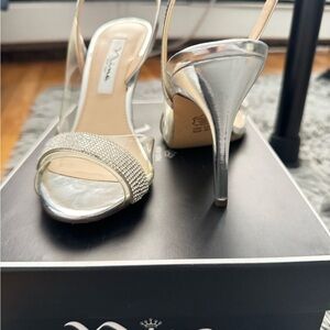 Pre-loved Nina Shimmering Silver Party Heels